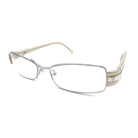 Prada VPR 66H 3BQ-1O1 Silver Beige Rectangle Eyeglasses Frames 52-16 135 Italy - Picture 8 of 12